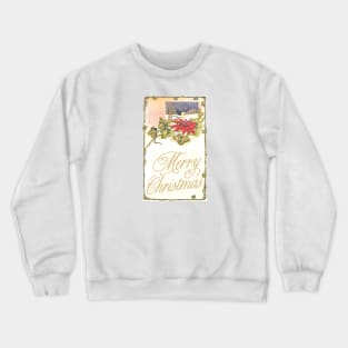 CLASSIC CHRISTMAS CARD VINTAGE HOLLY MERRY CHRISTMAS Crewneck Sweatshirt